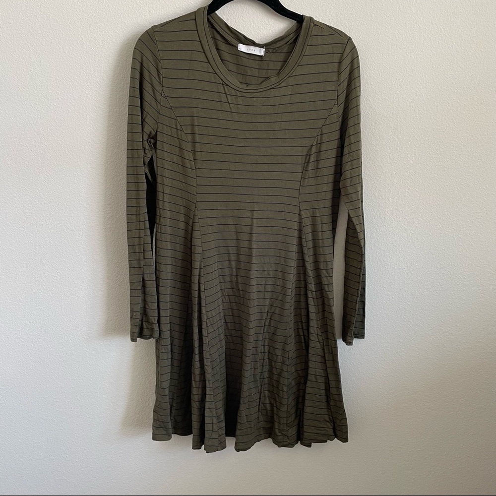 striped a line long sleeve dress